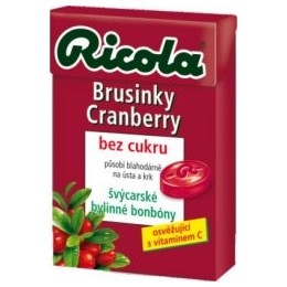 Bonbony RICOLA Brusinky 40g bez cukru