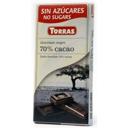 Hořká čokoláda 70% bez cukru 75g TORRAS