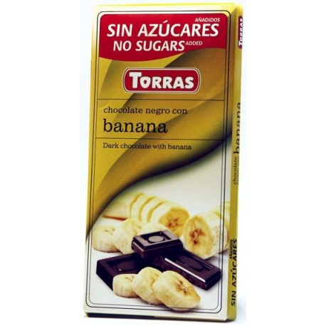 Hořká čokoláda s banánem bez cukru 75g TORRAS