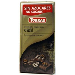 Hořká čokoláda s kávou bez cukru 75g TORRAS