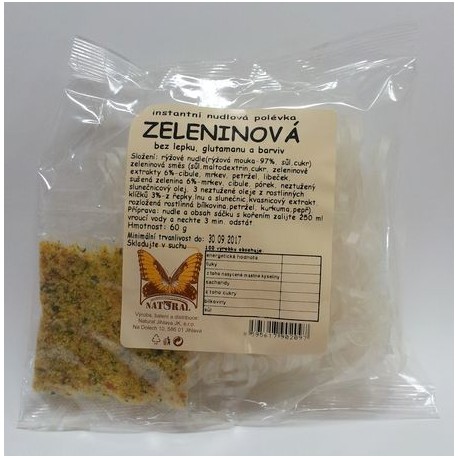 Instantní nudlová polévka - zeleninová bez lepku 60g NATURAL