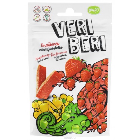 Ovocné stripsy Jahoda - Veri Beri 50g