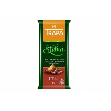 Mléčná čokoláda se stévií a lískovými ořechy - TRAPA 75g