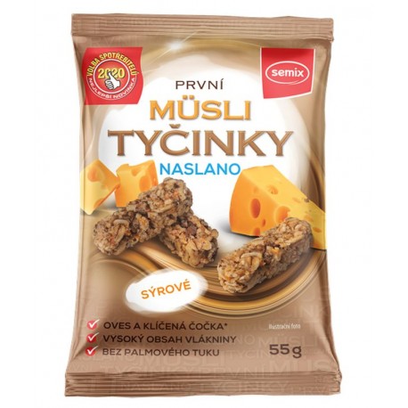 Müsli tyčinky naslano sýrové 55 g bez lepku SEMIX