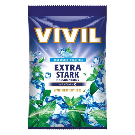 Bonbóny bez cukru - Vivil - halls silný mentol 60g