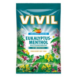 Bonbóny bez cukru - Vivil - eukalyptus mentol 60g