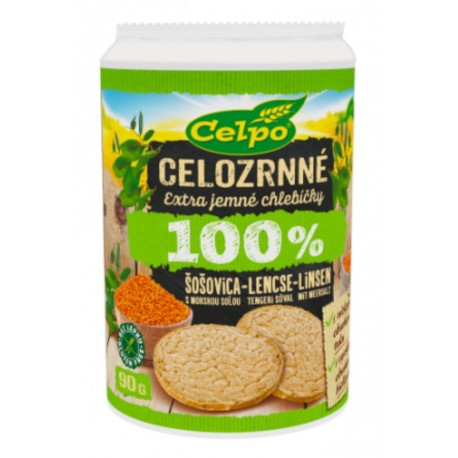 Celozrnné chlebíčky čočkové s mořskou solí - Celpo 90g