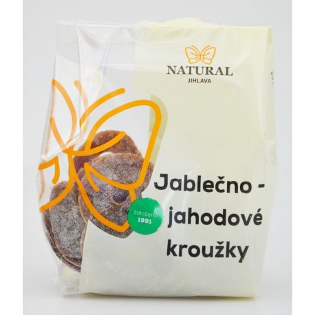 Jablečno - jahodové kroužky bez lepku - Natural 150g bez cukru