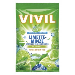 Bonbóny bez přidaného cukru - Vivil - limeta peprmint 80g