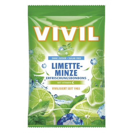 Bonbóny bez cukru - Vivil - limeta peprmint 80g