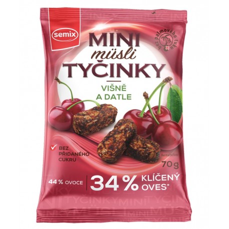 Mini müsli tyčinky s višněmi bez lepku 70 g SEMIX