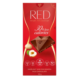 Red Delight Mléčná čokoláda s oříšky 35% 100 g s náhradním sladidlem