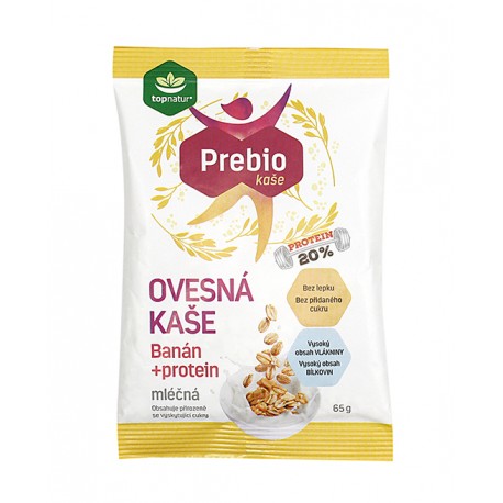 Kaše prebio banán, protein mléčná 65g Topnatur