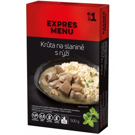 Krůta na slanině, rýže se zeleninou 430g Komplet Menu