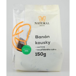 Banán kousky sušený nesířený bez přidaného cukru - Natural 150g