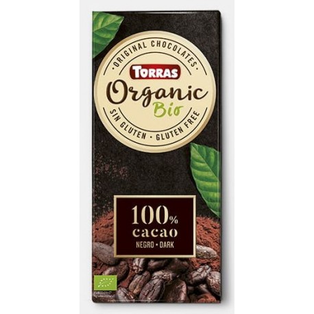 Hořká čokoláda 100% BIO bez cukru 100g TORRAS