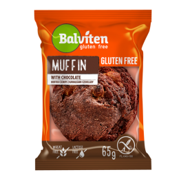 Muffin tmavý s kousky čokolády, bez lepku, 65g Balviten