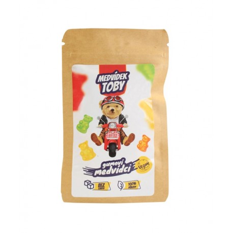 Medvídek Toby bez cukru se stévií VEGAN 40g Hugo