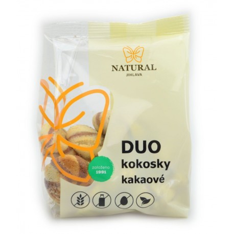 Sušenky DUO kokosky kakaové bez lepku, vajec a mléka - Natural 150g