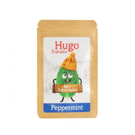 Žvýkačky PEPPERMINT bez aspartamu s xylitolem 45g/30ks Hugo