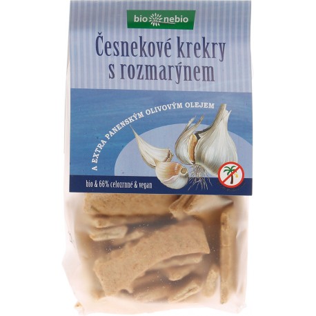 Bio česnekové krekry s olivovým olejem 130 g BIONEBIO