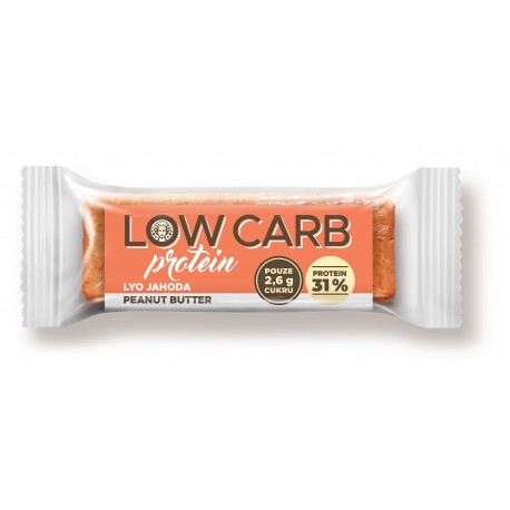 LOW CARB bar WPC protein 31% lyo jahoda peanut butter JČS bez lepku
