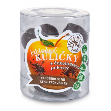 Jablečné kuličky s čokoládovou polevou bez palmového tuku - vegan - Trutna 85g