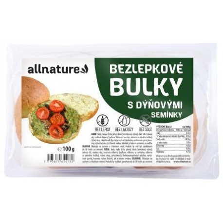 Bezlepkové bulky s dýňovými semínky 100 g Allnature