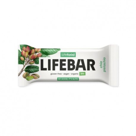 Tyčinka Lifebar pistáciová s chia RAW 40 g BIO LIFEFOOD