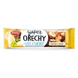 Tyčinka Super ořechy banán 35g Emco bez lepku a přidaného cukru