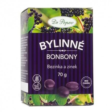 Bonbony Bezinka a zinek 70 g bez cukru DrPopov