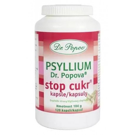 Psyllium Dr. Popova STOP CUKR kapsle, 120 ks