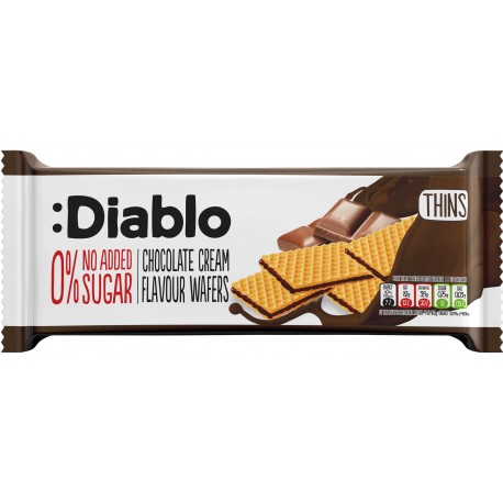 Diablo – Chocolate Cream flavour wafers bez cukru 150g