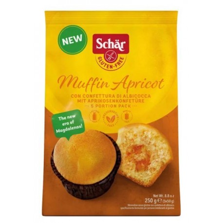 Muffin plněné meruňkovou marmeládou, bez lepku 250g, (v balení 5ks/50g) SCHAR bez lepku