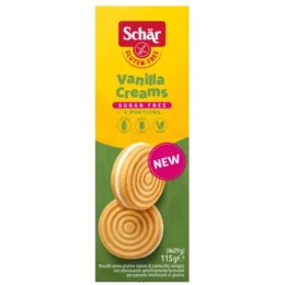 Sušenky Vanilla Creams, BEZ CUKRU, bez lepku, 115g (4x29g) Schar