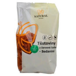 Těstoviny z červené čočky bez lepku - Sedanini - trubka malá - ITÁLIE - Natural 250g