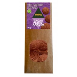 Kakaové sušenky s arašídy bez přidaného cukru - VEGAN - Mons 150g