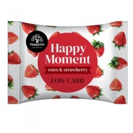 Kokosové kolečko s jahodami 38g - se sníženým obsahem cukru HAPPY MOMENT