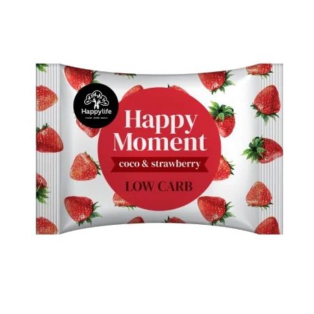 Kokosové kolečko s jahodami 38g - se sníženým obsahem cukru HAPPY MOMENT