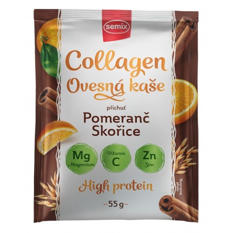 Ovesná kaše Collagen - Pomeranč, skořice - Semix 55g bez cukru