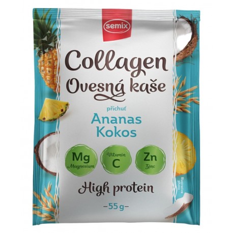 Ovesná kaše Collagen - Ananas, kokos - Semix 55g bez cukru