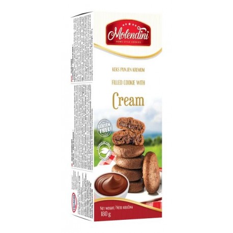 Perníčky s krémem (kakaovým), bez lepku 180g Molendini