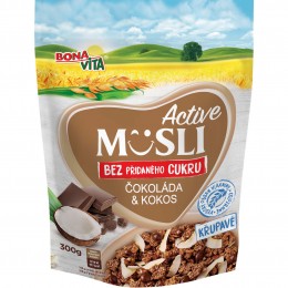 Müsli bez přidaného cukru čokoláda & kokos (300 g) Bonavita