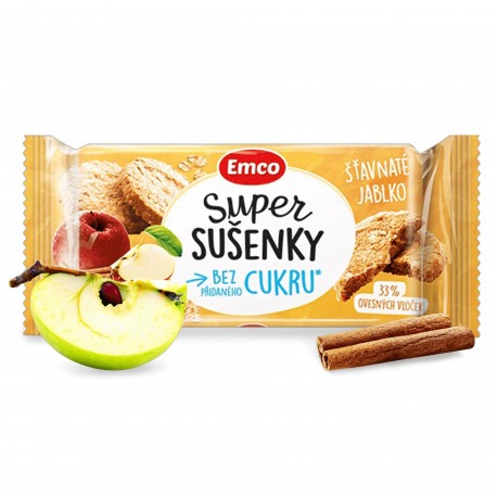 Super sušenky šťavnaté jablko, 60 g bez přidaného cukru EMCO