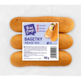 Bagetky SOFT bez posypu bez lepku 3x60g Free Days