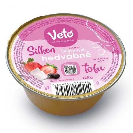 Silken hedvábné tofu jahoda - rybíz - VETO 125g