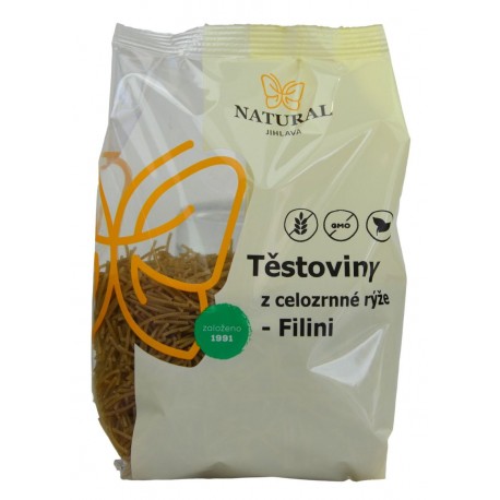 Těstoviny z celozrnné rýže bez lepku - Filini - vlasové nudle - ITÁLIE - Natural 250g