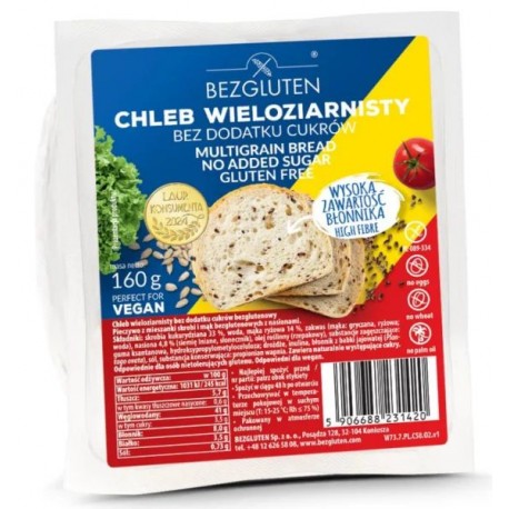 Chléb vícezrnný bez přidaného cukru, bez lepku 160g VEGAN Bezgluten