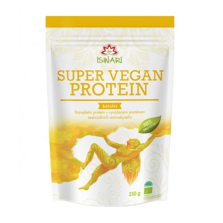 Protein Super vegan banán BIO 250g Iswari bez lepku