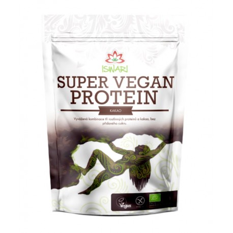 Protein Super vegan kakao BIO 250g Iswari bez lepku